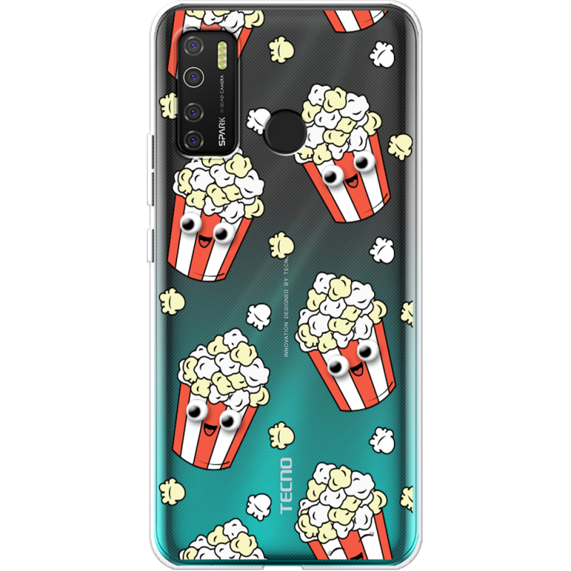 Прозрачный чехол BoxFace Tecno Spark 5 Pro с 3D-глазками Popcorn