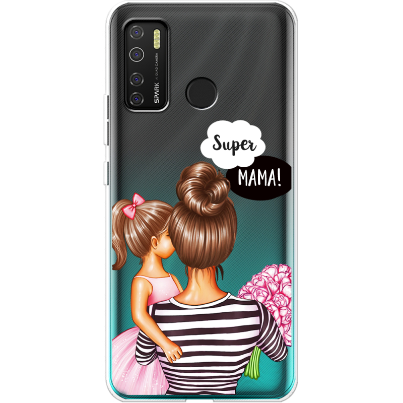 Прозрачный чехол BoxFace Tecno Spark 5 Pro Super Mama and Daughter