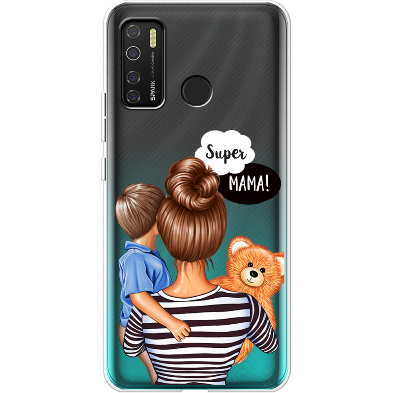 Прозрачный чехол BoxFace Tecno Spark 5 Pro Super Mama and Son