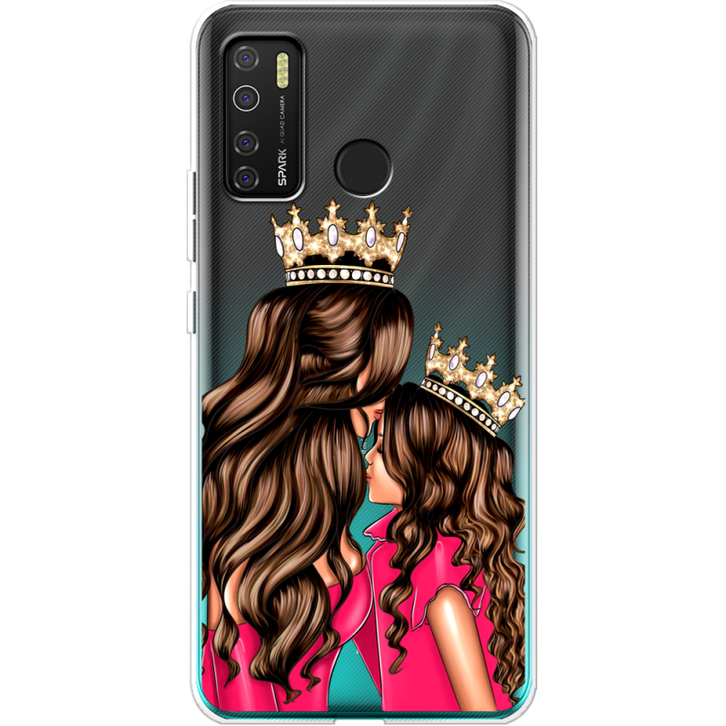 Прозрачный чехол BoxFace Tecno Spark 5 Pro Queen and Princess