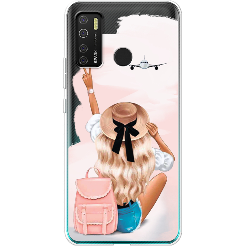 Прозрачный чехол BoxFace Tecno Spark 5 Pro Travel Girl