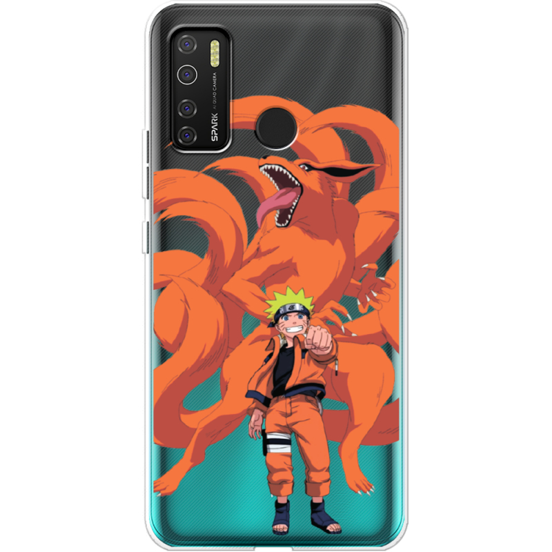 Прозрачный чехол BoxFace Tecno Spark 5 Pro Naruto and Kurama