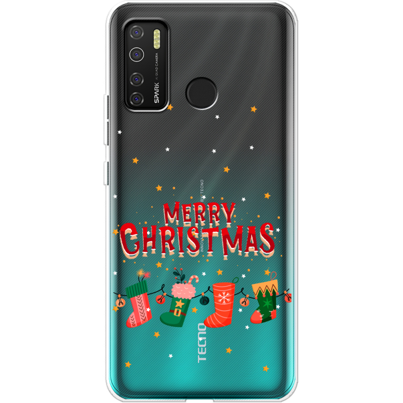 Прозрачный чехол BoxFace Tecno Spark 5 Pro Merry Christmas