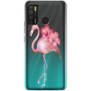 Прозрачный чехол BoxFace Tecno Spark 5 Pro Floral Flamingo