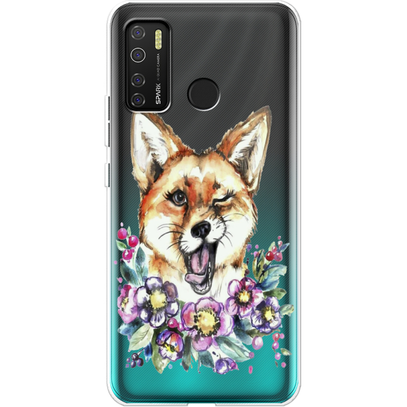 Прозрачный чехол BoxFace Tecno Spark 5 Pro Winking Fox