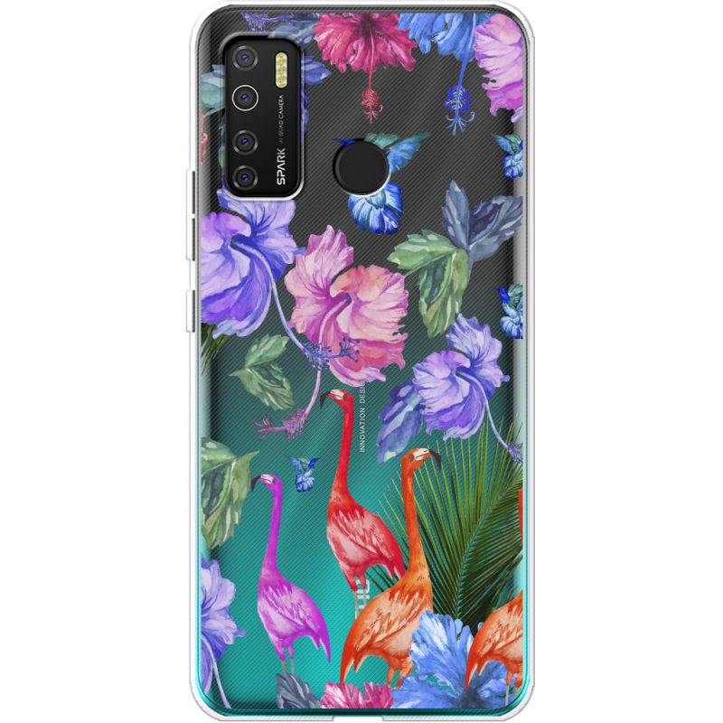 Прозрачный чехол BoxFace Tecno Spark 5 Pro Flamingo