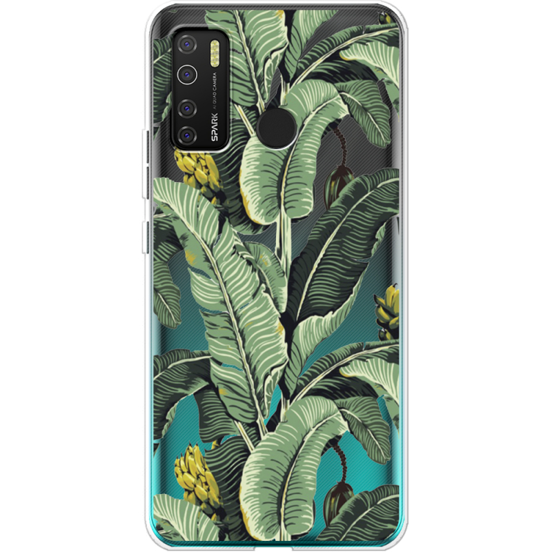 Прозрачный чехол BoxFace Tecno Spark 5 Pro Banana Leaves