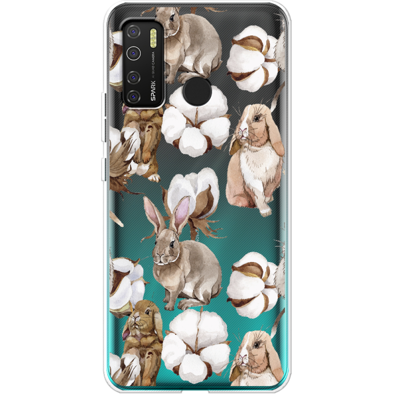 Прозрачный чехол BoxFace Tecno Spark 5 Pro Cotton and Rabbits