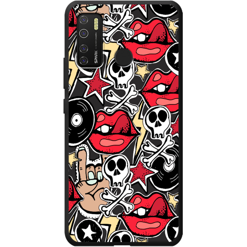 Черный чехол BoxFace Tecno Spark 5 Pro Rock Graffiti