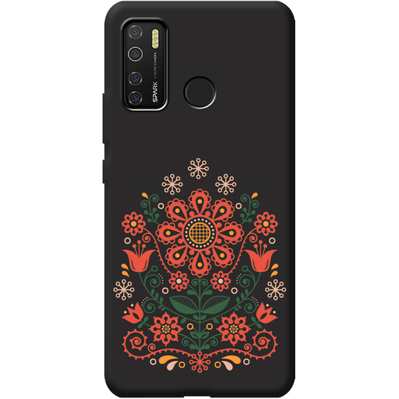 Черный чехол BoxFace Tecno Spark 5 Pro Ukrainian Ornament