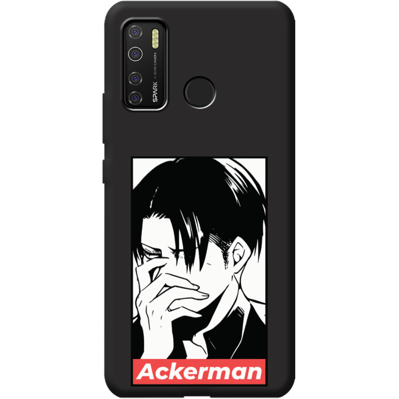 Черный чехол BoxFace Tecno Spark 5 Pro Attack On Titan - Ackerman