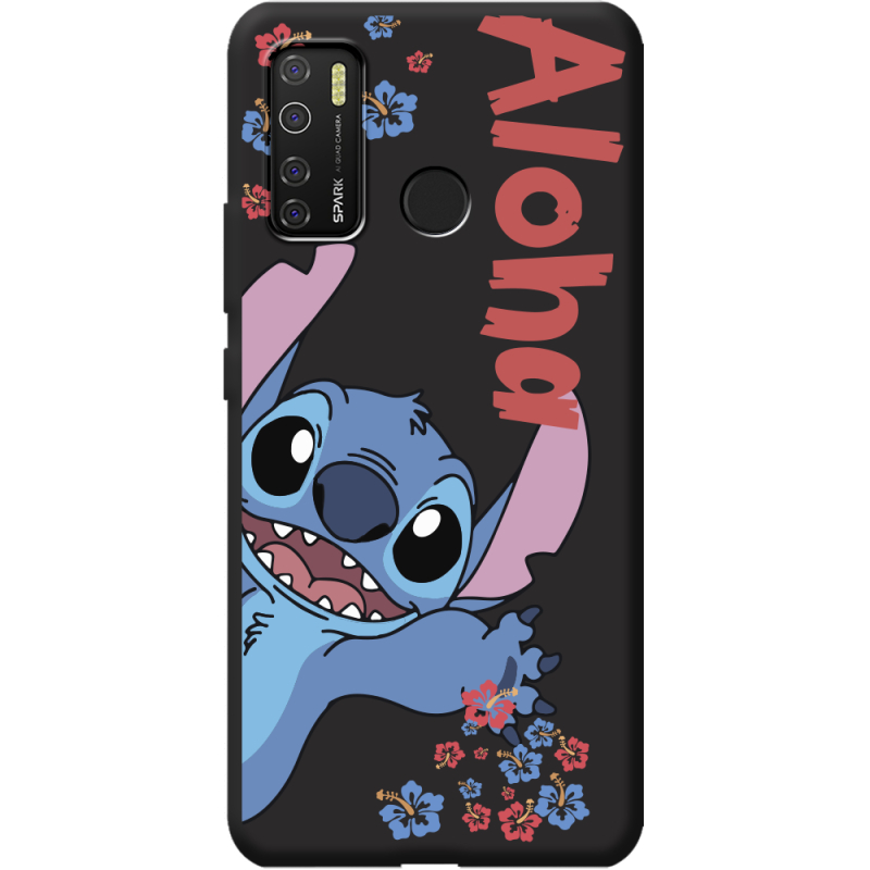 Черный чехол BoxFace Tecno Spark 5 Pro Гавайський гість Stich