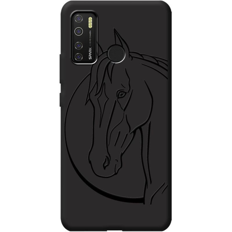 Черный чехол BoxFace Tecno Spark 5 Pro Horse