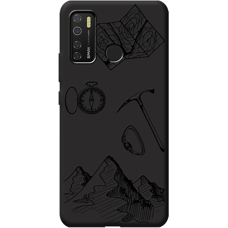 Черный чехол BoxFace Tecno Spark 5 Pro Mountains