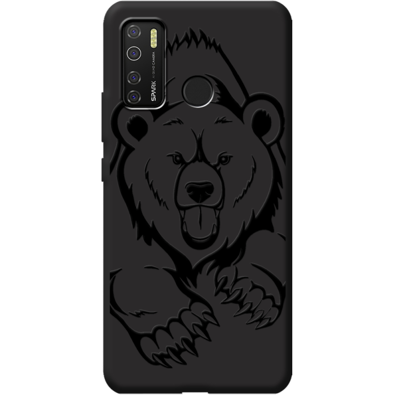 Черный чехол BoxFace Tecno Spark 5 Pro Grizzly Bear