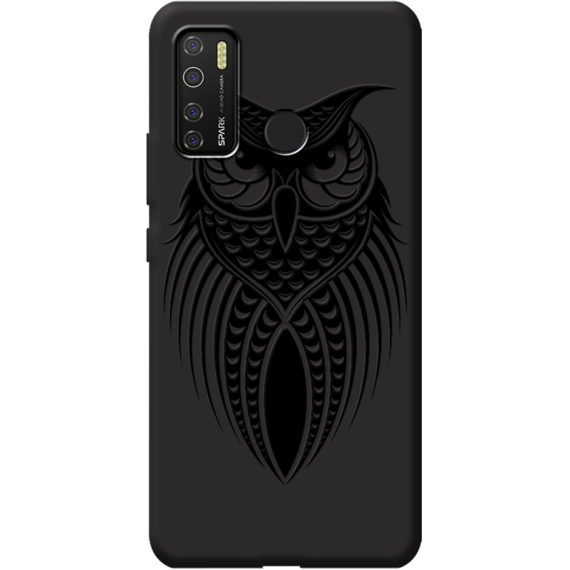 Черный чехол BoxFace Tecno Spark 5 Pro Owl