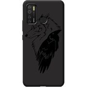 Черный чехол BoxFace Tecno Spark 5 Pro Wolf and Raven