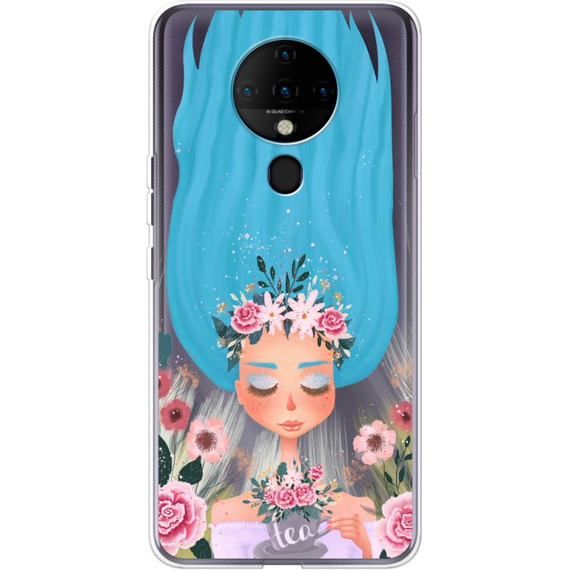 Прозрачный чехол BoxFace Tecno Spark 6 Blue Hair