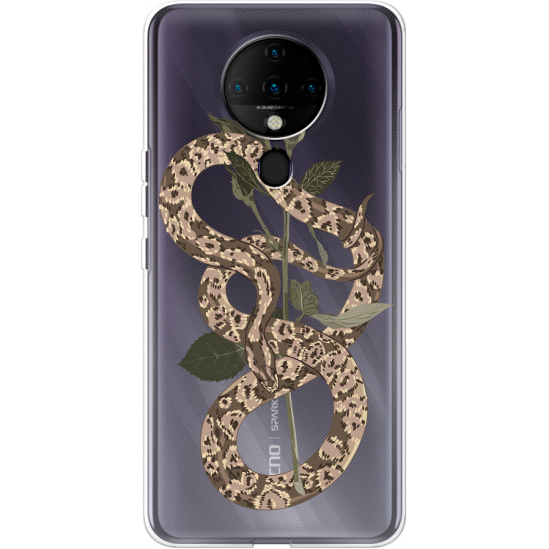 Прозрачный чехол BoxFace Tecno Spark 6 Glamor Snake