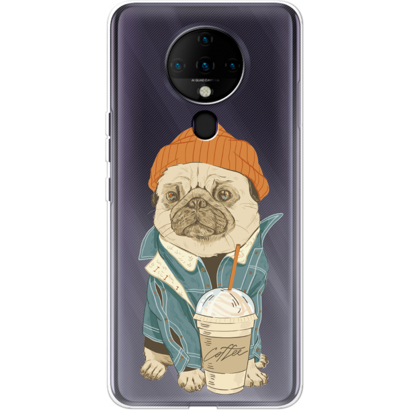 Прозрачный чехол BoxFace Tecno Spark 6 Dog Coffeeman