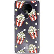 Прозрачный чехол BoxFace Tecno Spark 6 с 3D-глазками Popcorn