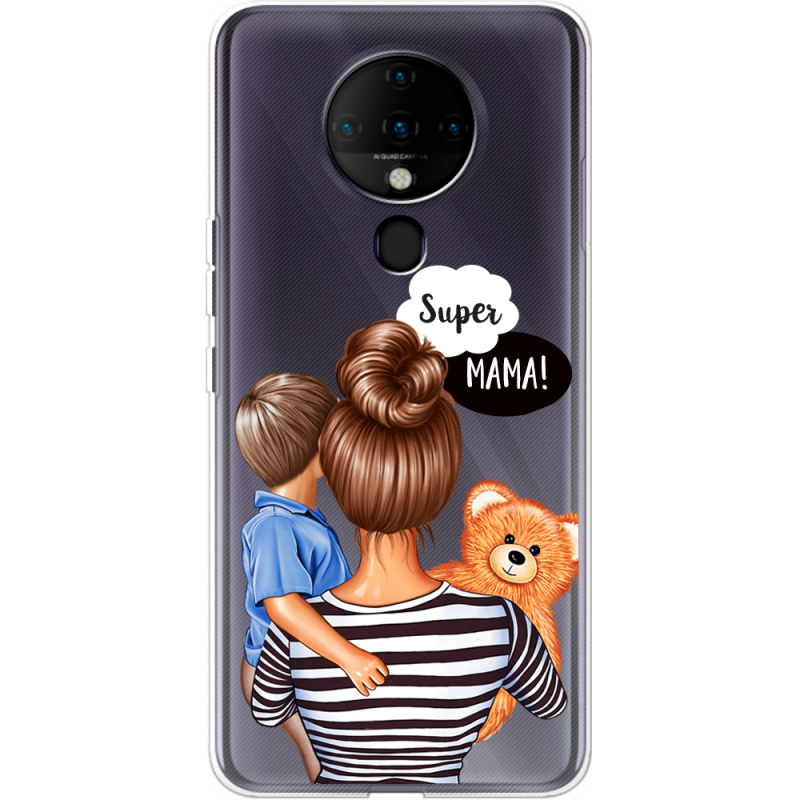 Прозрачный чехол BoxFace Tecno Spark 6 Super Mama and Son