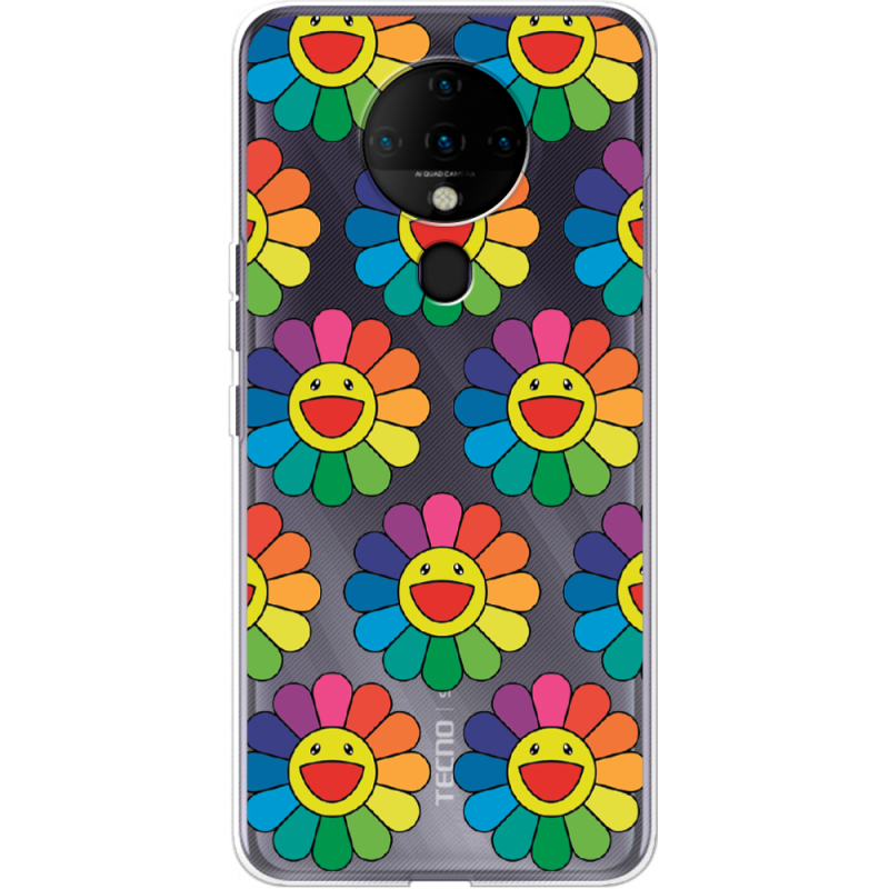 Прозрачный чехол BoxFace Tecno Spark 6 Hippie Flowers