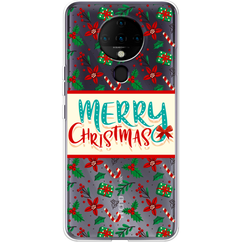 Прозрачный чехол BoxFace Tecno Spark 6 Vintage Christmas Pattern