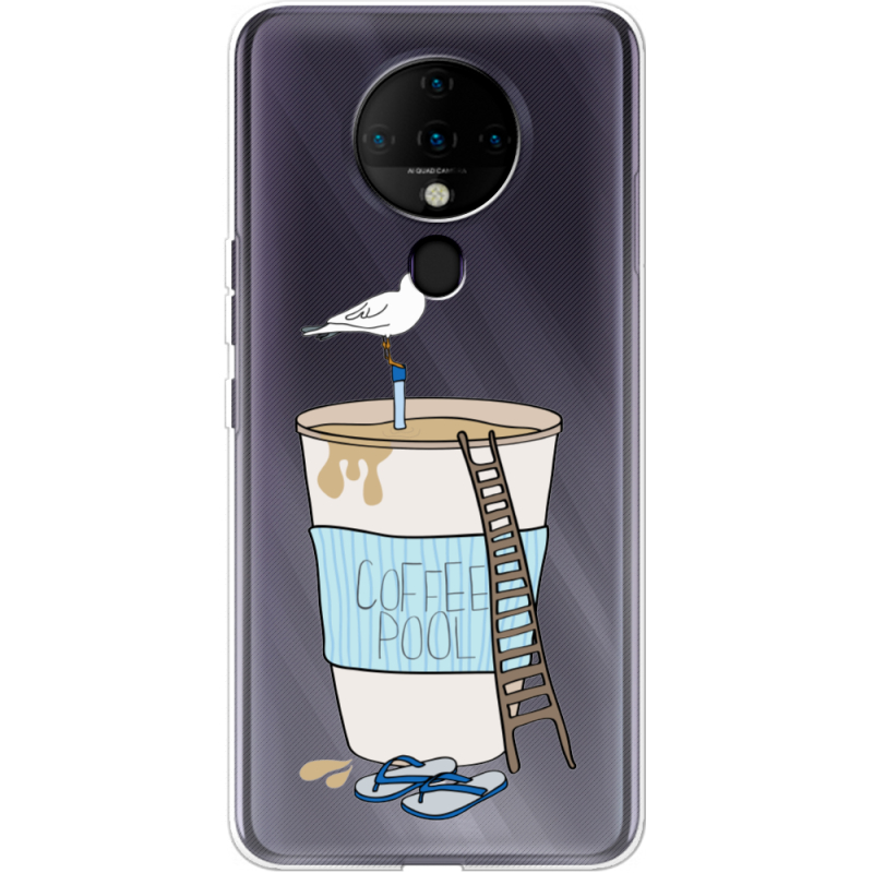 Прозрачный чехол BoxFace Tecno Spark 6 Segull in Cofee Pool