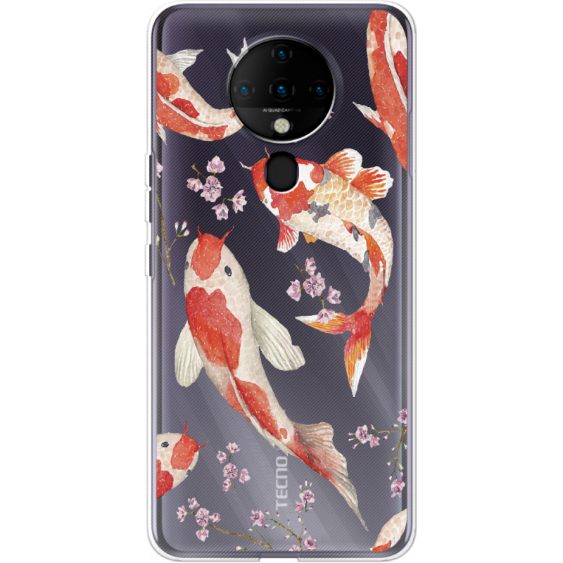 Прозрачный чехол BoxFace Tecno Spark 6 Japanese Koi Fish