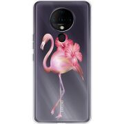 Прозрачный чехол BoxFace Tecno Spark 6 Floral Flamingo
