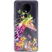 Прозрачный чехол BoxFace Tecno Spark 6 Colorful Giraffe