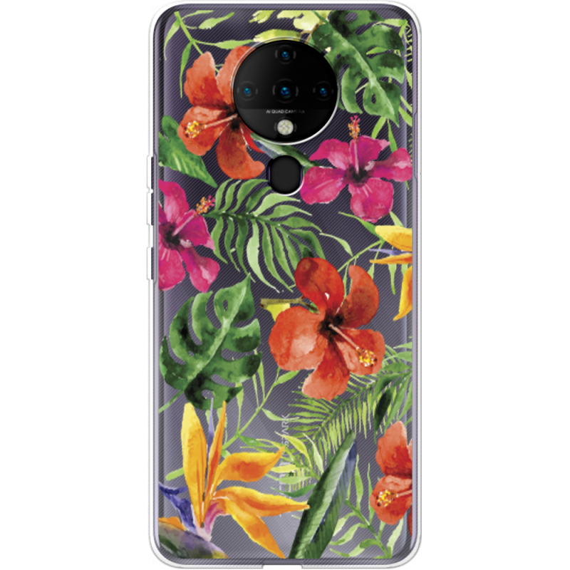 Прозрачный чехол BoxFace Tecno Spark 6 Tropical Flowers