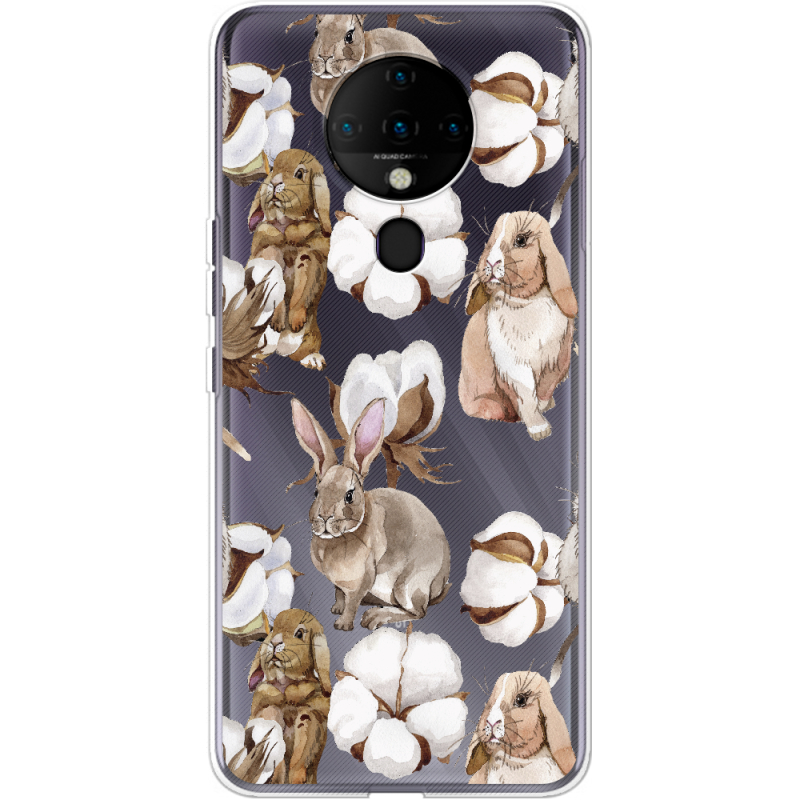 Прозрачный чехол BoxFace Tecno Spark 6 Cotton and Rabbits