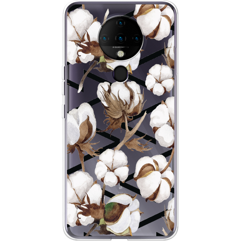 Прозрачный чехол BoxFace Tecno Spark 6 Cotton flowers