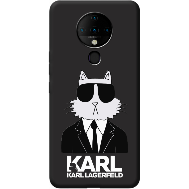 Черный чехол BoxFace Tecno Spark 6 Cat in Black