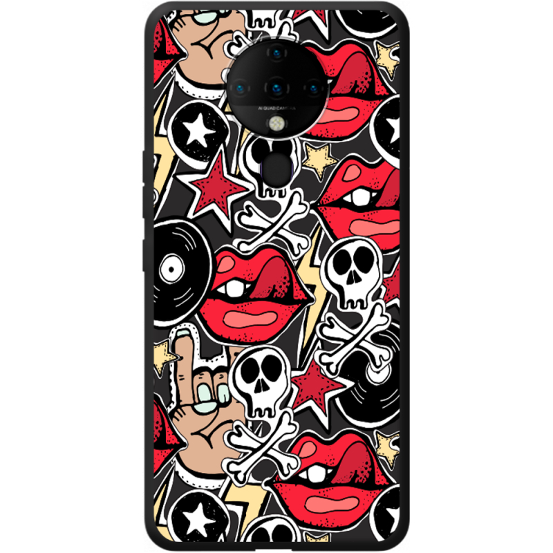 Черный чехол BoxFace Tecno Spark 6 Rock Graffiti