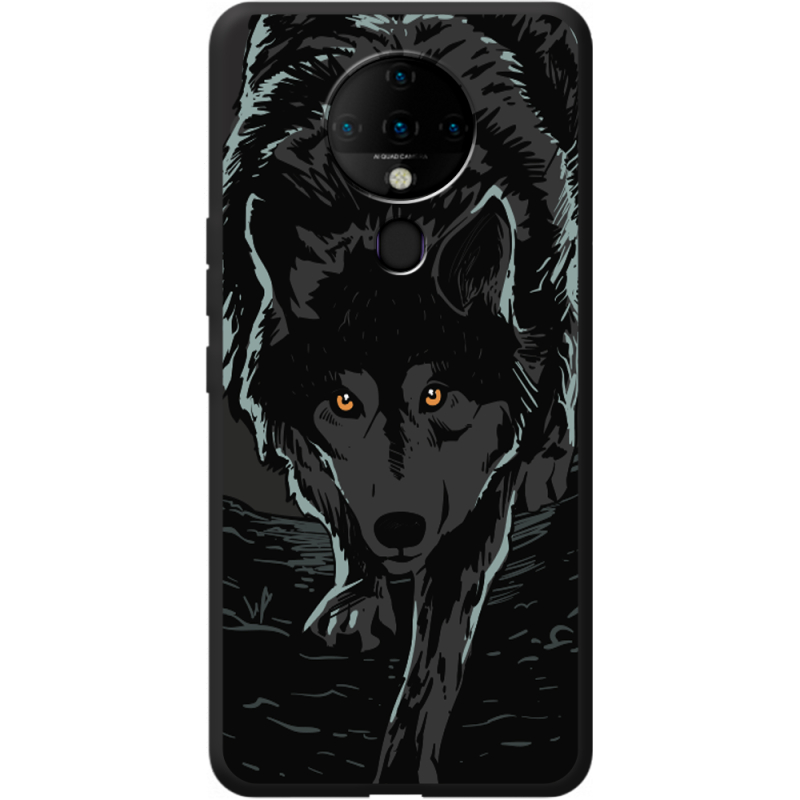 Черный чехол BoxFace Tecno Spark 6 Wolf