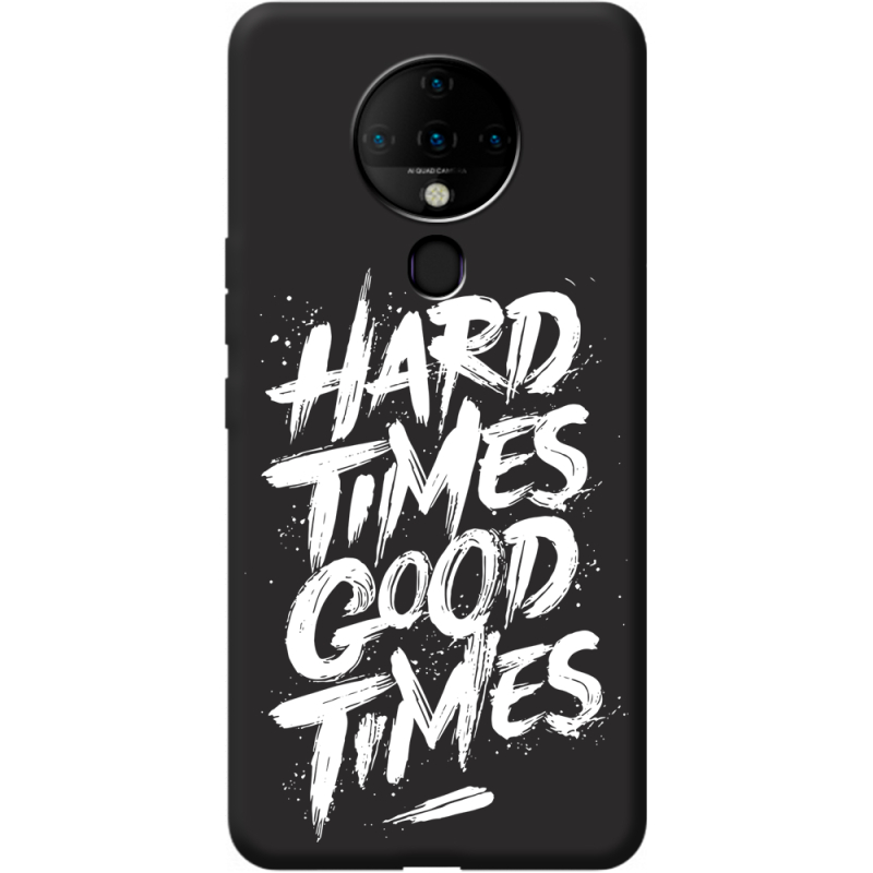 Черный чехол BoxFace Tecno Spark 6 Hard Times Good Times