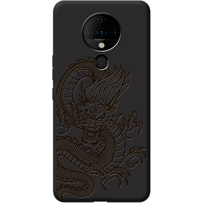 Черный чехол BoxFace Tecno Spark 6 Chinese Dragon