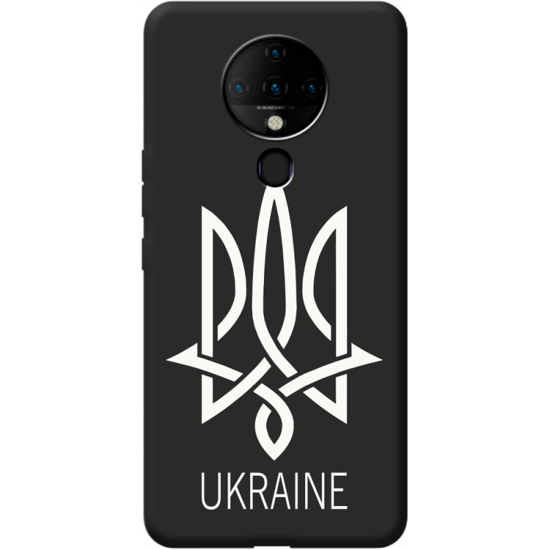 Черный чехол BoxFace Tecno Spark 6 Тризуб монограмма ukraine