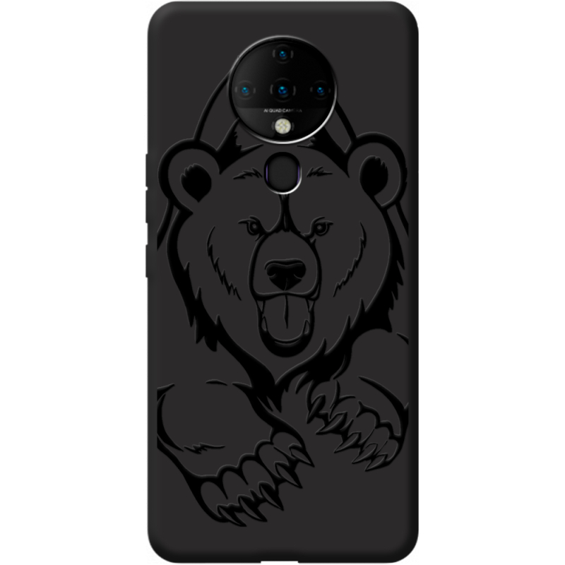 Черный чехол BoxFace Tecno Spark 6 Grizzly Bear