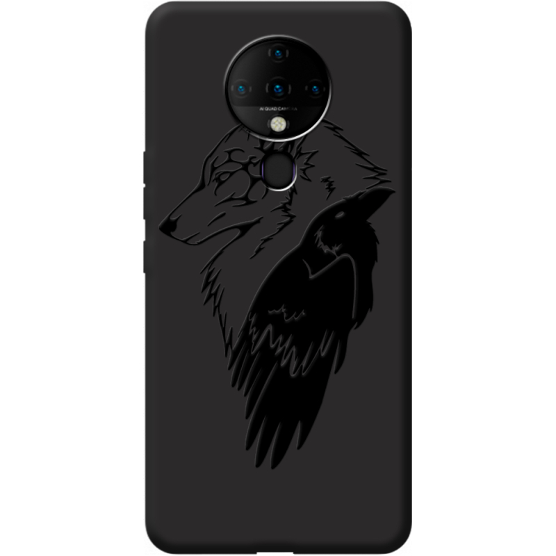 Черный чехол BoxFace Tecno Spark 6 Wolf and Raven