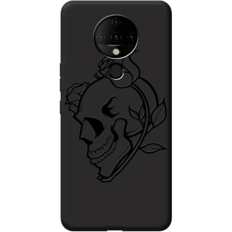 Черный чехол BoxFace Tecno Spark 6 Skull and Roses