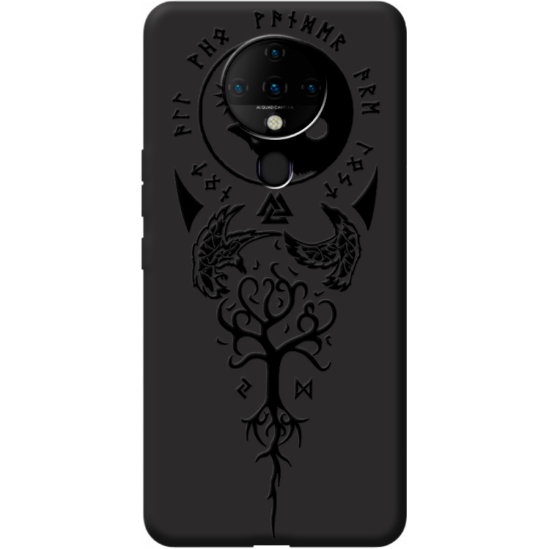 Черный чехол BoxFace Tecno Spark 6 Hugin and Munin