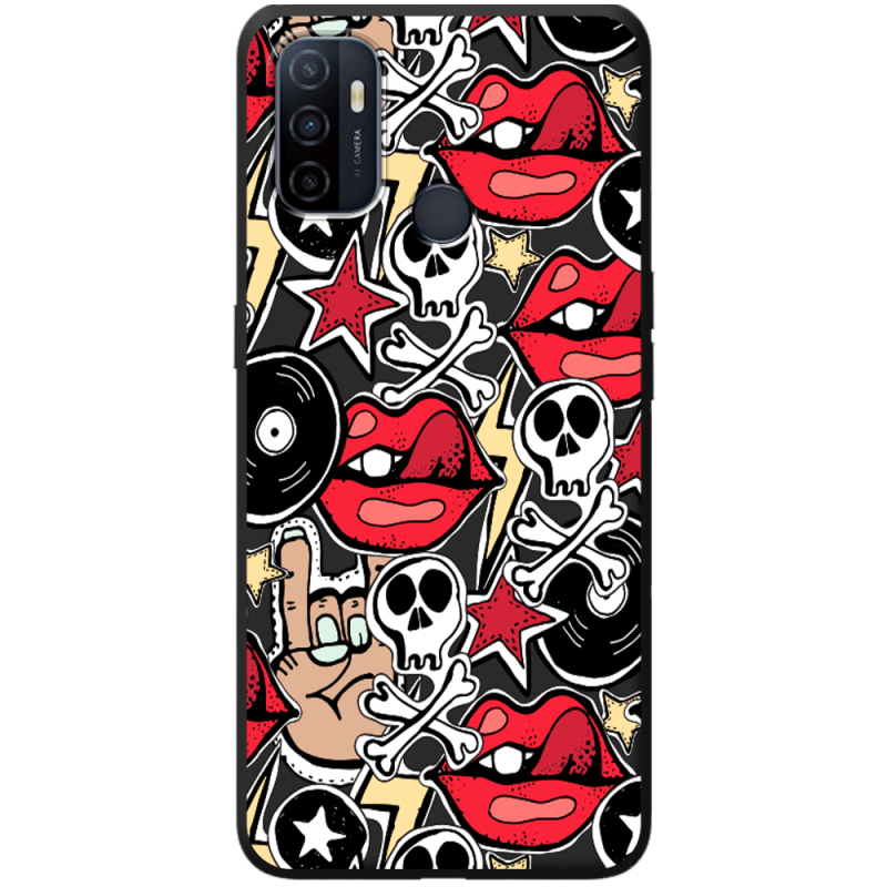 Черный чехол BoxFace OPPO A53 Rock Graffiti