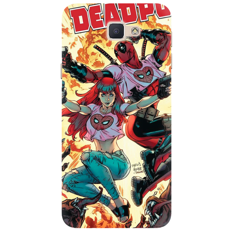 Чехол Uprint Samsung Galaxy J7 Prime Deadpool and Mary Jane