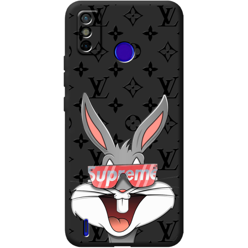 Черный чехол BoxFace Tecno Spark 6 Go looney bunny