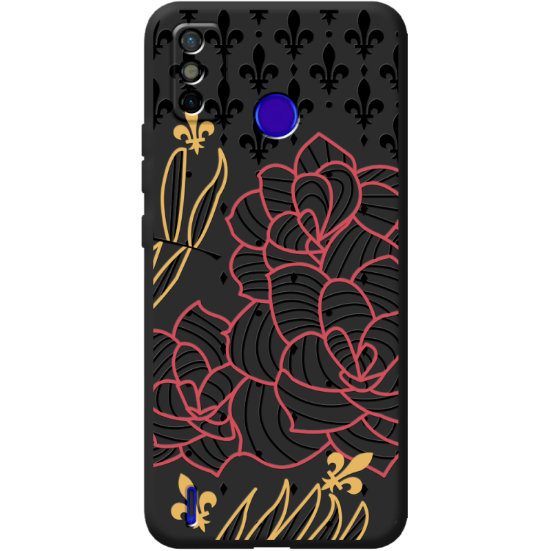 Черный чехол BoxFace Tecno Spark 6 Go FranceFlowers