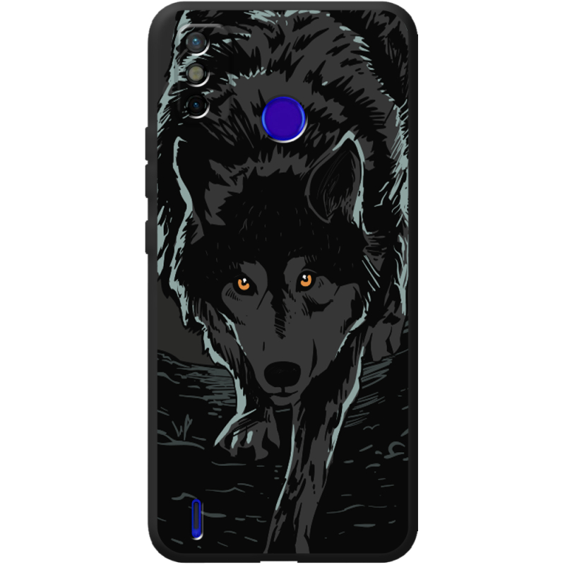 Черный чехол BoxFace Tecno Spark 6 Go Wolf